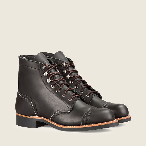 レッド ウィング(Red Wing) Iron Ranger - ショートバウンダリーレザー ブーツ レディース ブラック JP16854